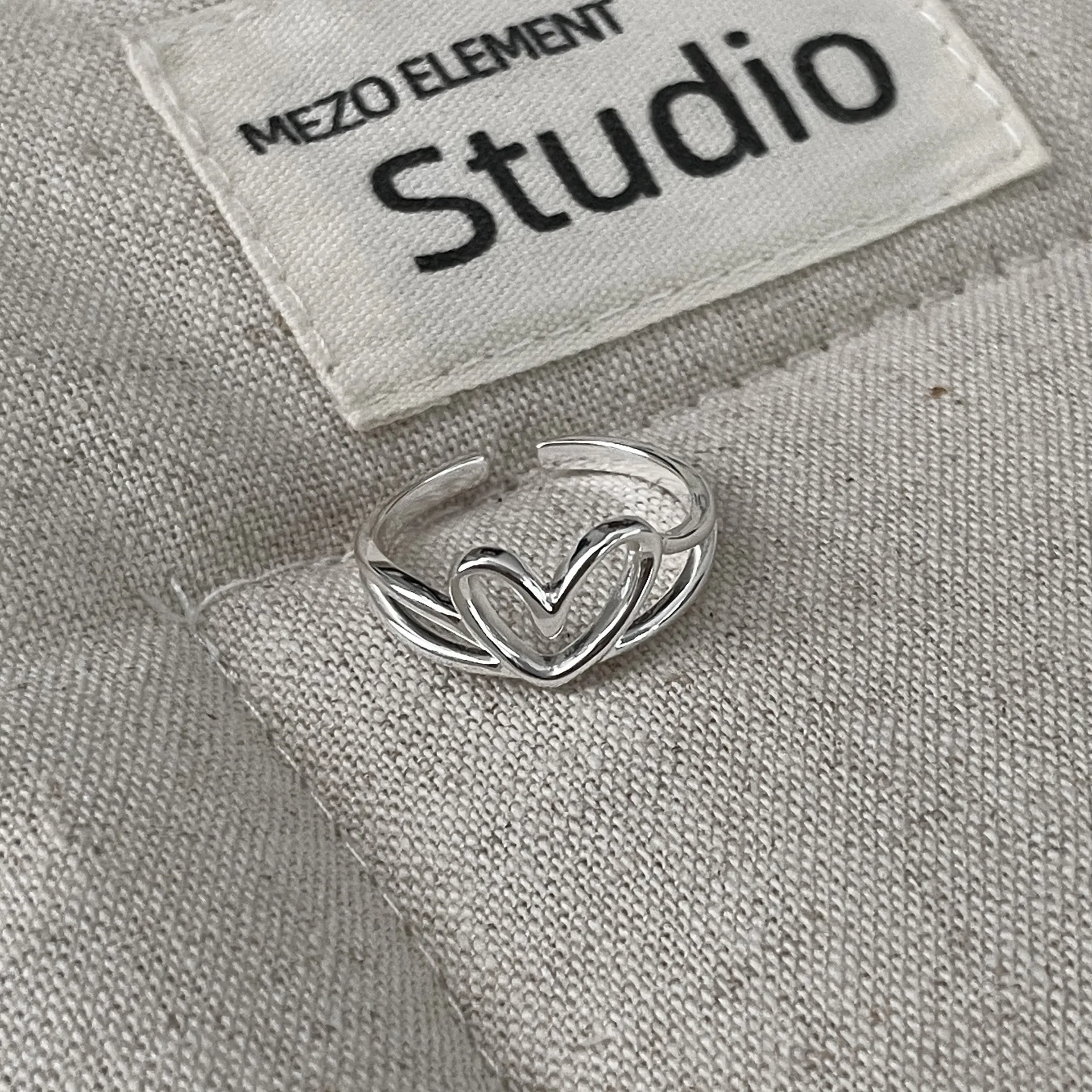 S925 Sterling Silver Hollow Heart Ring For Women Minimalist Adjustable Open Ring Fashion Jewelry Niche Design Index Finger Ring Gift