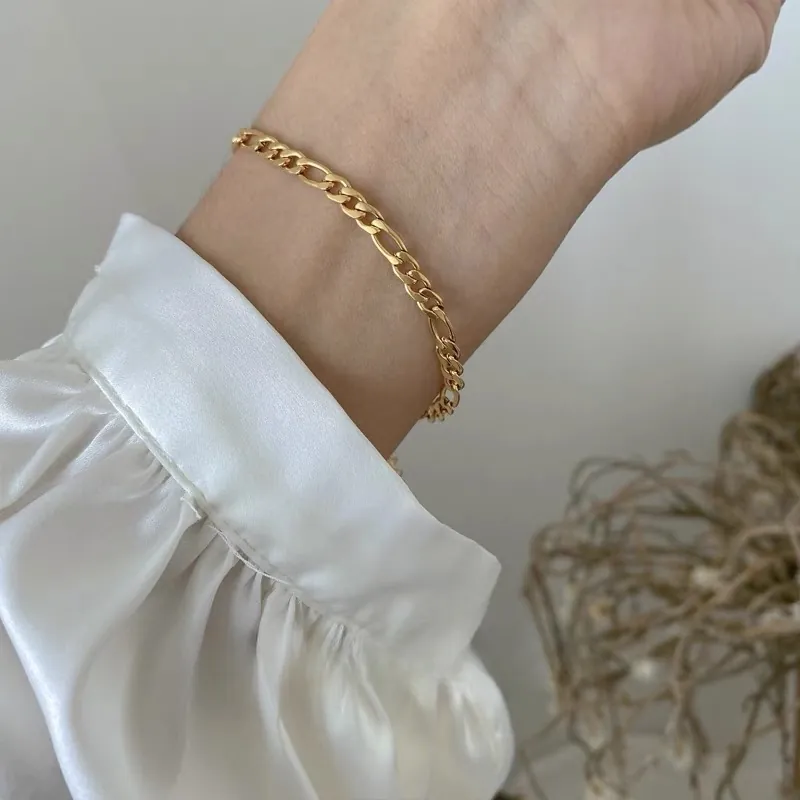 Elegant S925 Sterling Silver Bracelet For Women Minimalist Figaro Bead Chain Bracelet Fashion Versatile Daily Jewelry Gift