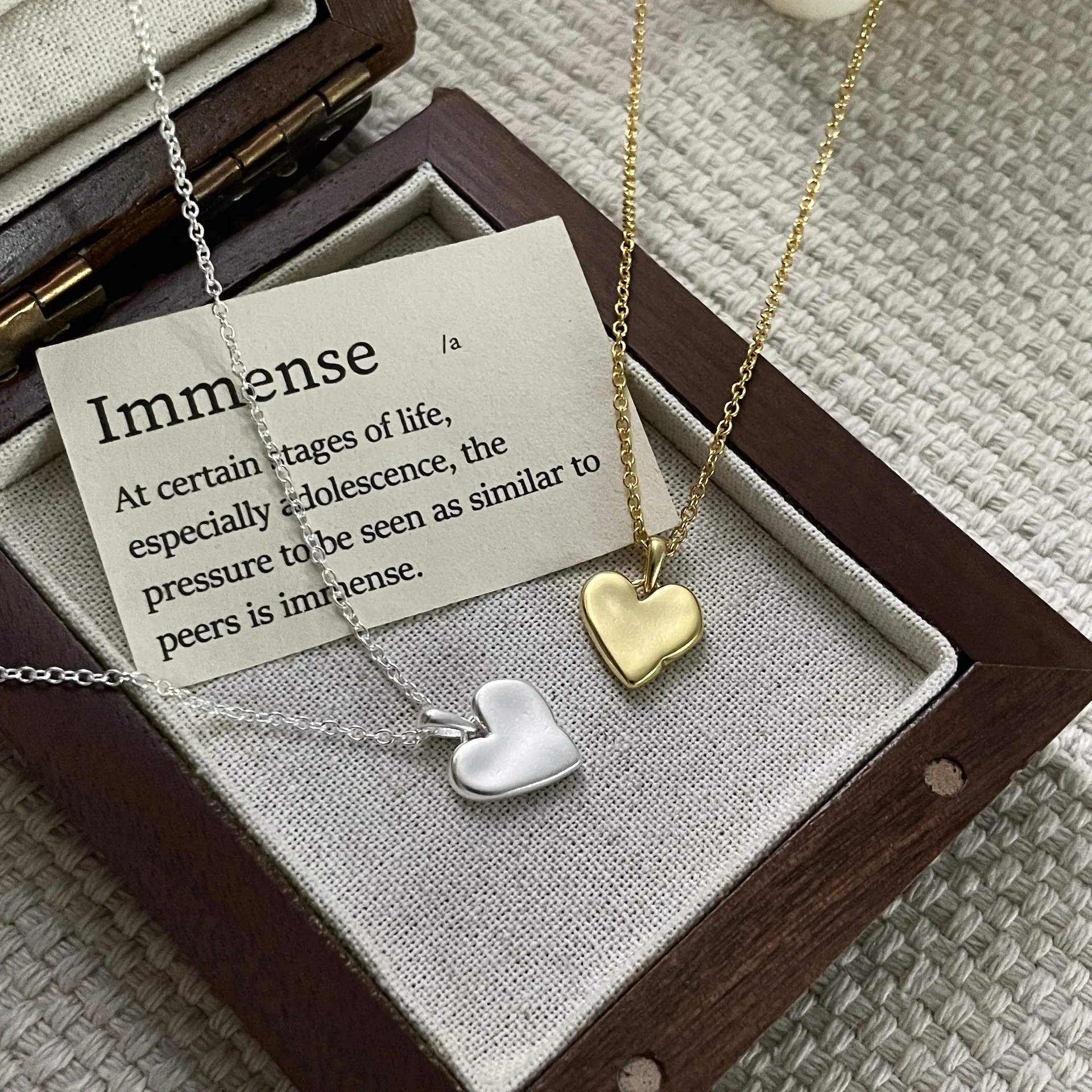 925 Sterling Silver Heart Pendant Necklace For Women Vintage Polished Adjustable Clavicle Chain Korean Style Fashion Jewelry