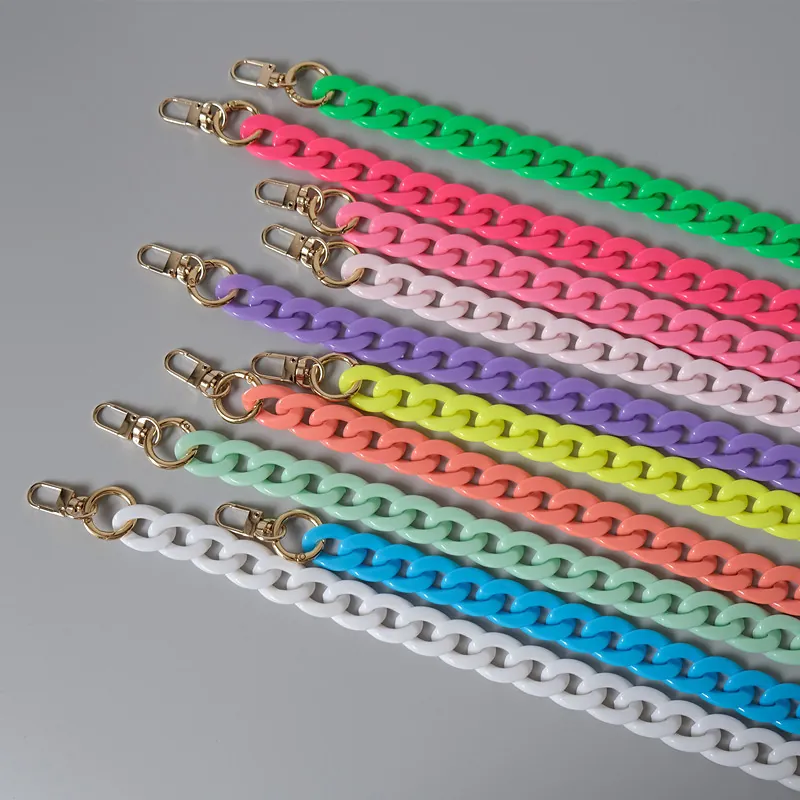 Acrylic Chunky Bag Chain Strap Candy Color Resin Fishbone Chain For Handbags Replacement Shoulder Strap DIY Bag Accessories