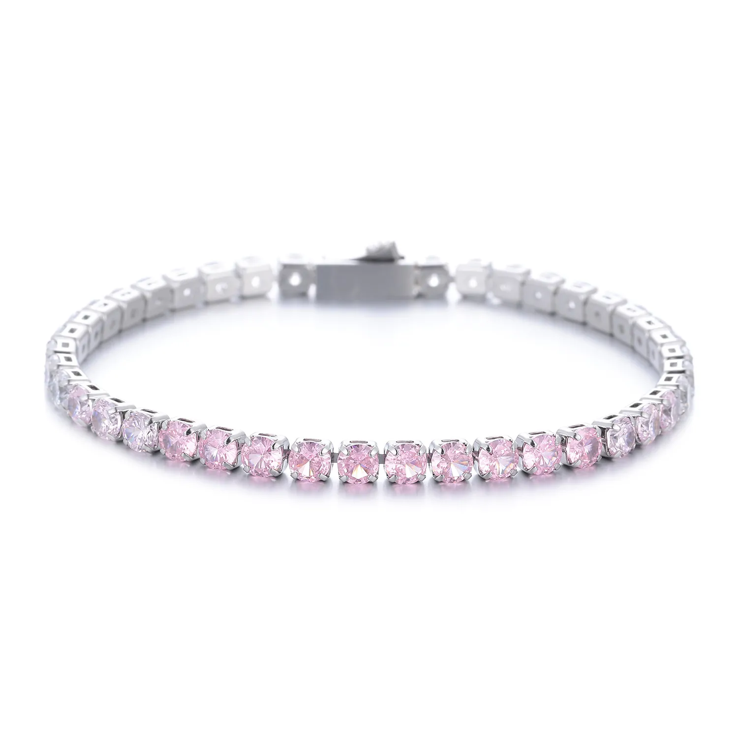 Bracciale Tennis in Zirconia Sfumata in Acciaio al Titanio Non Sbiadisce Design di Nicchia Gioielli per Donna Uomo Regalo