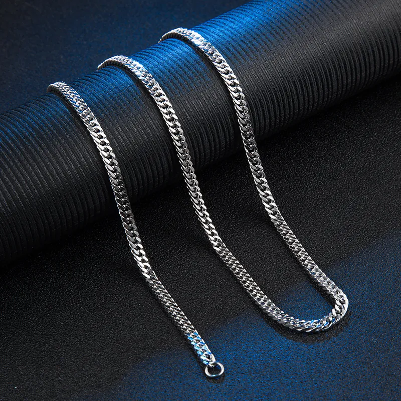 Collana a Catena Cubana in Acciaio Inossidabile Lucido Per Uomo Donna Gioielli Streetwear Minimalisti Accessorio Catena Gourmette
