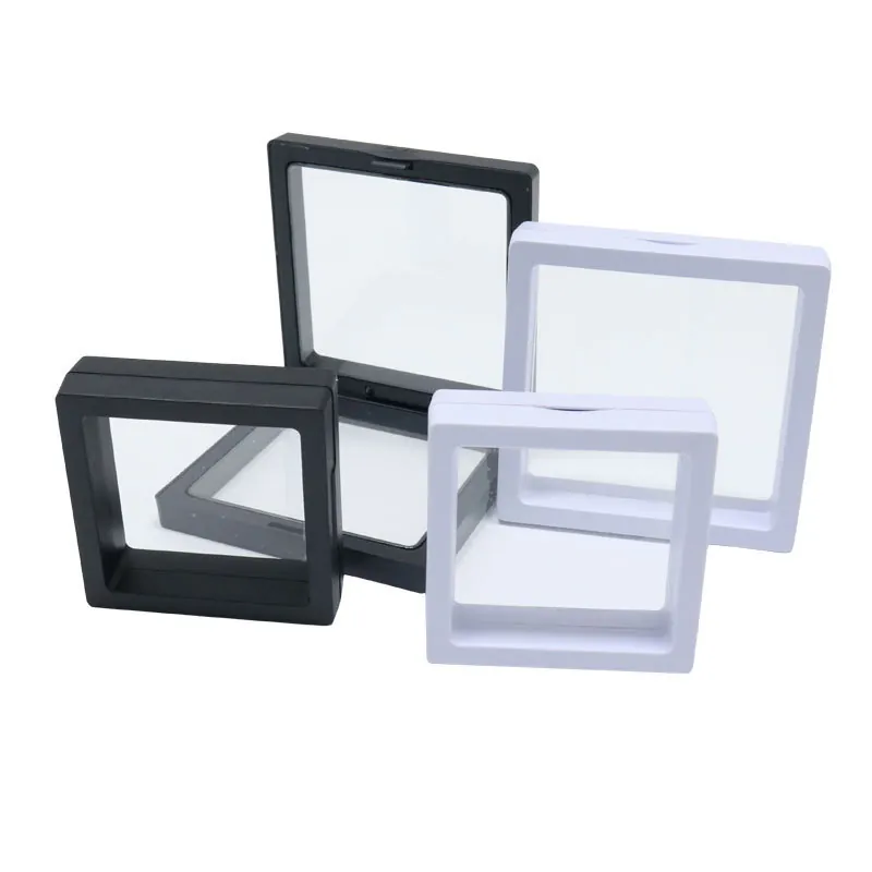 Transparent PE Film Floating Jewelry Display Box Plastic Anti-Oxidation Jewelry Storage Case For Earring Ring Bangle