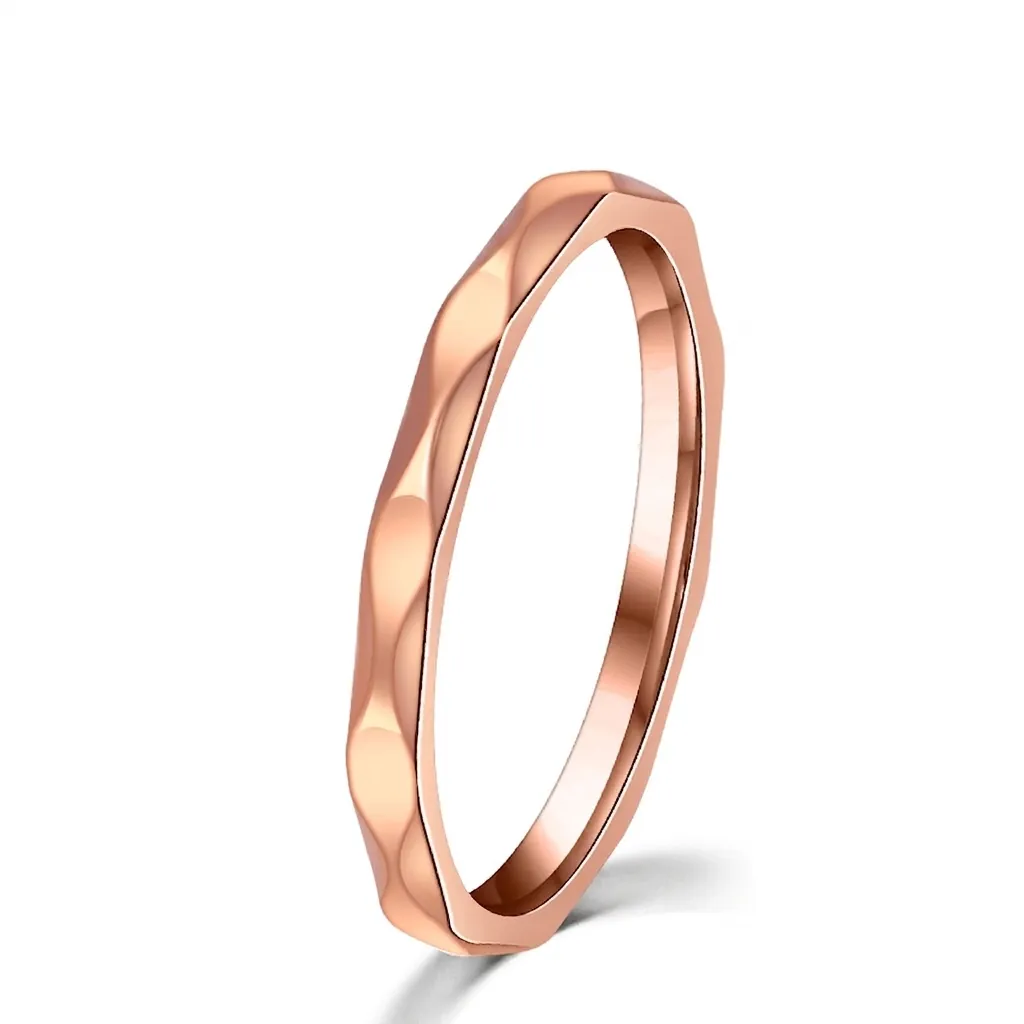 Minimalistischer Rhombus Facettierter Ring Edelstahl Roségold Silber Ton Geometrisches Band Eleganter Tail Ring Schmuck Für Damen Mädchen