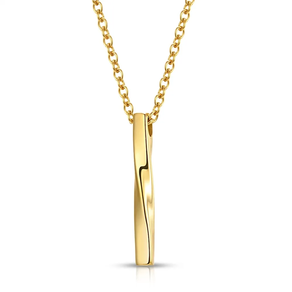 Collana con Ciondolo a Barra Torta in Acciaio Inossidabile Mobius Helix Gioielli Geometrici per Uomo Donna Stile Lucido