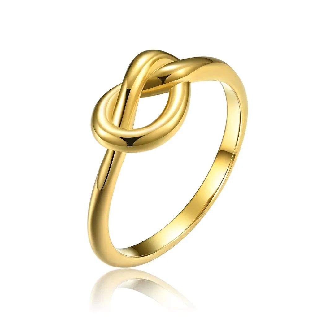 Bague Minimaliste en Acier Inoxydable Noeud d'Amour Pour Femmes Hommes Unisexe Poli Infini Corde Doigt Bijoux de Mode Cadeau