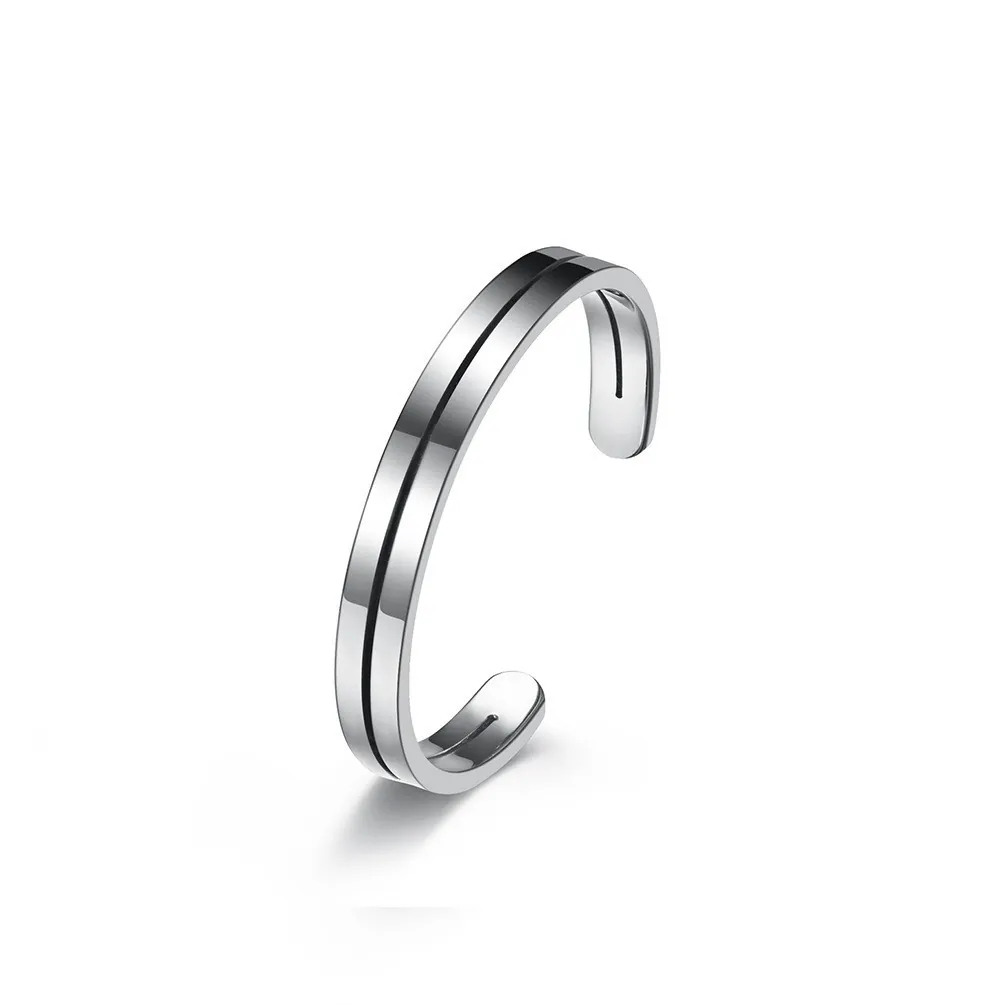 Minimalistische Roestvrijstalen Ring Voor Heren Dames Hooggepolijst Neutrale Groefband Ring Mode Dagelijkse Sieraden