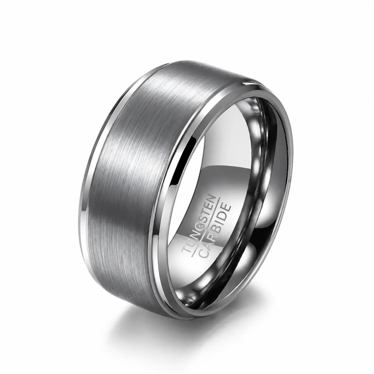 Minimalist Tungsten Carbide Ring For Men Women Brushed Matte Finish Polished Edge Unisex Band Ring Durable Daily Hand Jewelry