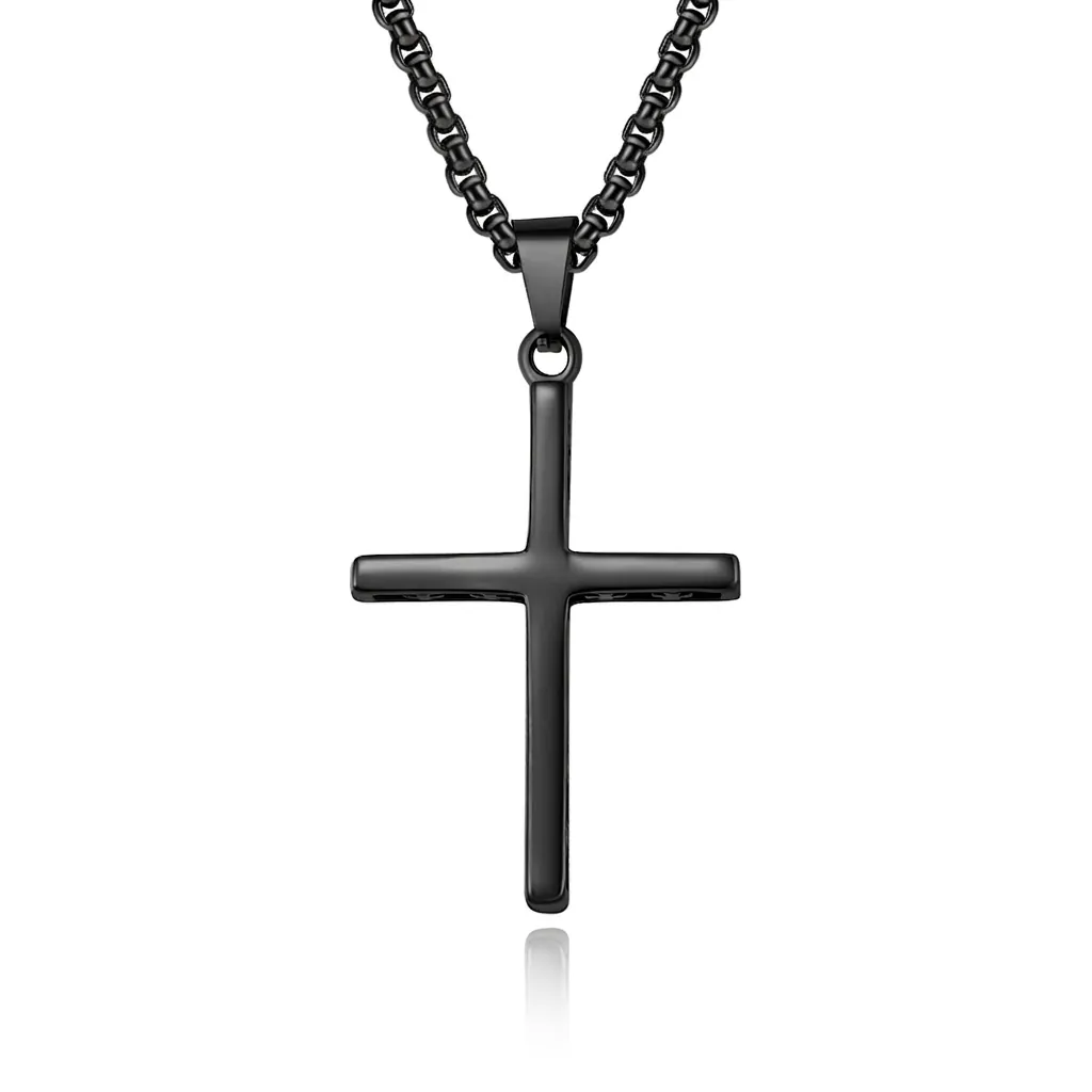 Collana a Croce in Acciaio Inossidabile Per Uomo Donna Ciondolo Croce Latina Minimalista Gioielli Religiosi Moda Unisex Regalo