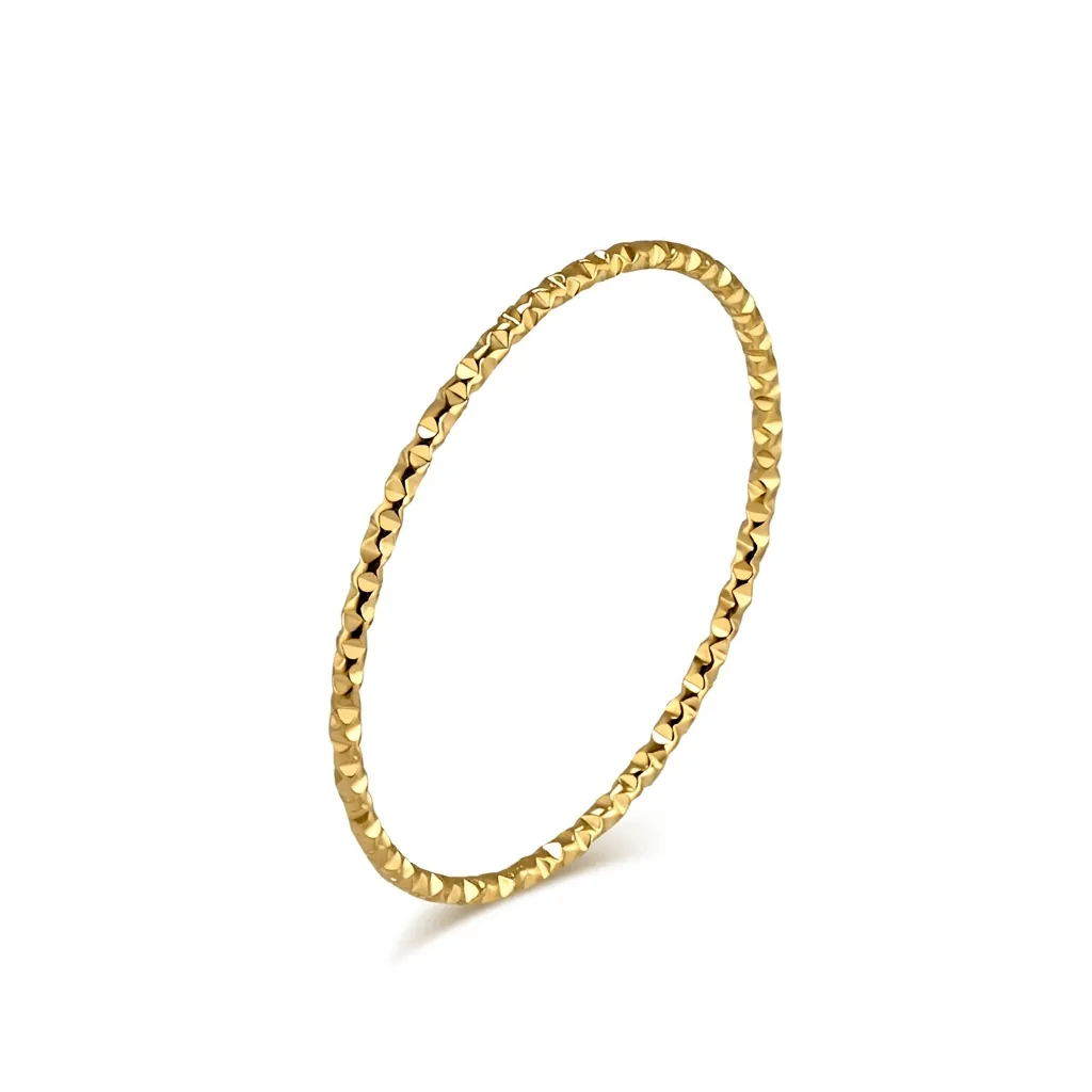 Minimalist Stainless Steel Fine Textured Ring For Women Gold Silver Plated Geometric Stackable Joint Finger Ring Fashion Commute Jewelry