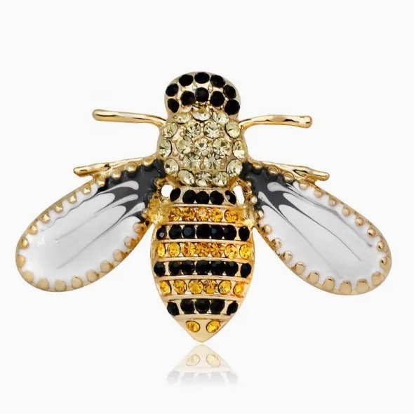 Moda Lega Strass Ape Spilla Pin Personalizzata Animale Smalto Corsage Accessorio Per Donne Uomini Festa Gioielli Regalo