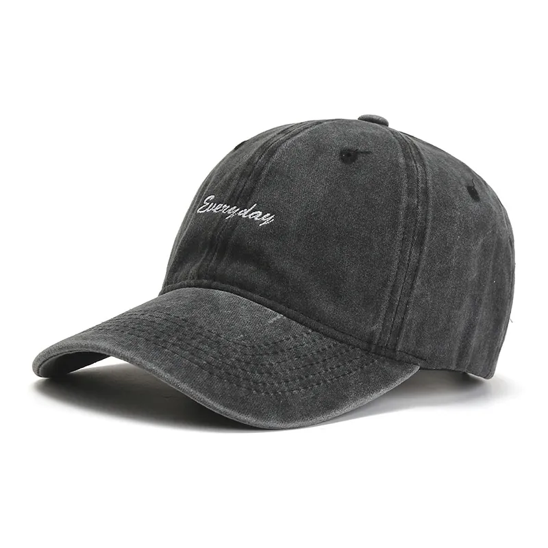 Washed Cotton Baseball Cap For Men Women Vintage Distressed Embroidered Letter Everyday Adjustable Outdoor Sun Hat