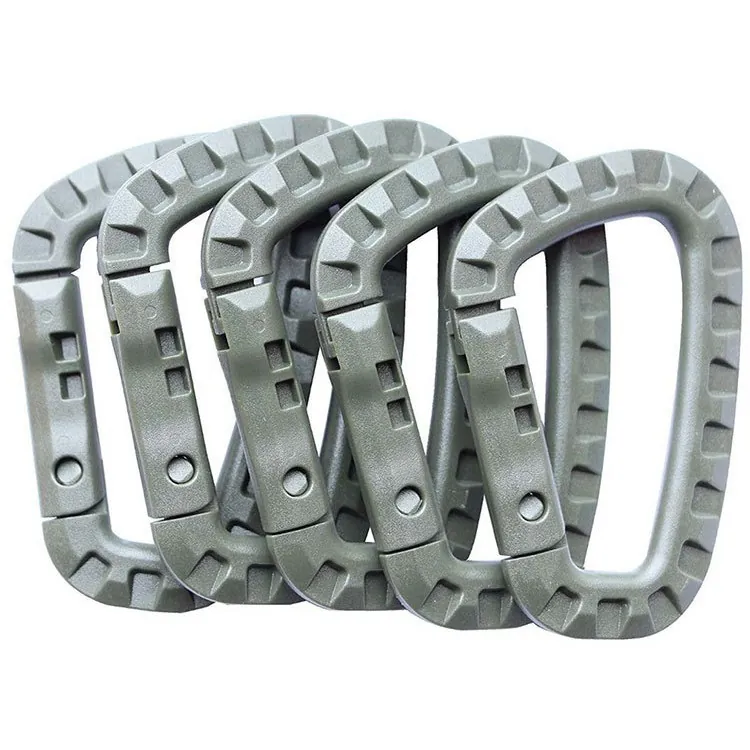 Tactical D-Ring Carabiner Clip High Strength Plastic Keychain Buckle For Backpack Outdoor Camping Gear Accessory