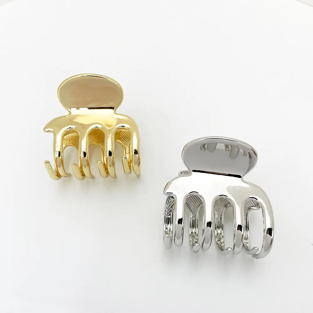 Metal Alloy Hair Claw Clip Square Shape Electroplated Non Slip Shark Clip For Women Daily Office Hair Accessories Jewelry