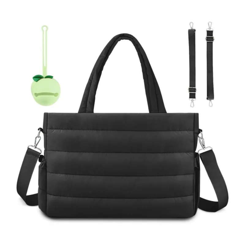 Gesteppte Puffer Wickeltasche Große Kapazität Polyester Tote Handtasche Für Damen Reisen Pflegetasche Mit Schultergurt