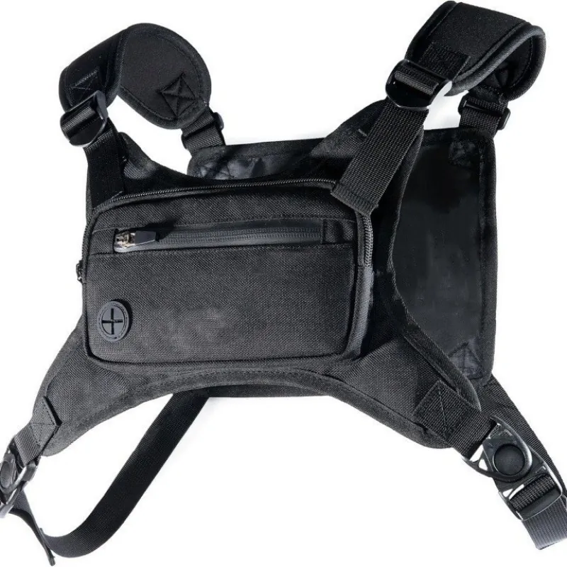 Men Tactical Chest Bag Outdoor Sports Vest Bag Waterproof Oxford Cloth Multi Pocket Adjustable Running Fitness Chest Rig