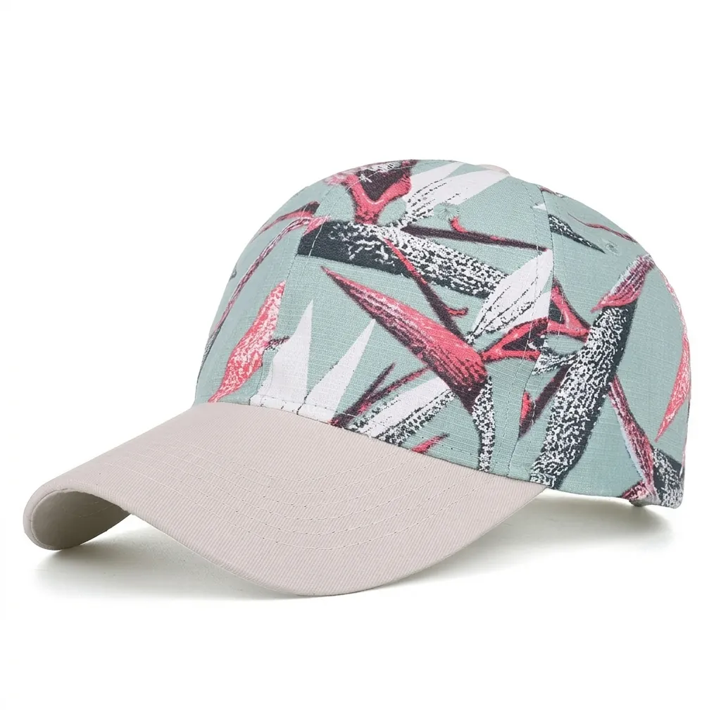 Tropical Floral Print Cotton Baseball Cap Sun Shading Hat Adjustable Outdoor Casual Sport Snapback Headwear For Women Men