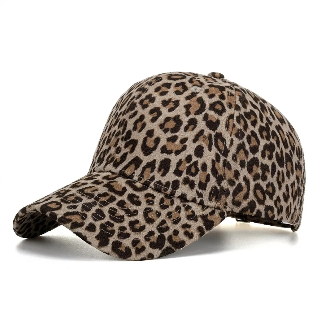Fashion Leopard Print Baseball Cap For Men Women Adjustable Metal Buckle Sun Protection Outdoor Hip Hop Trucker Hat