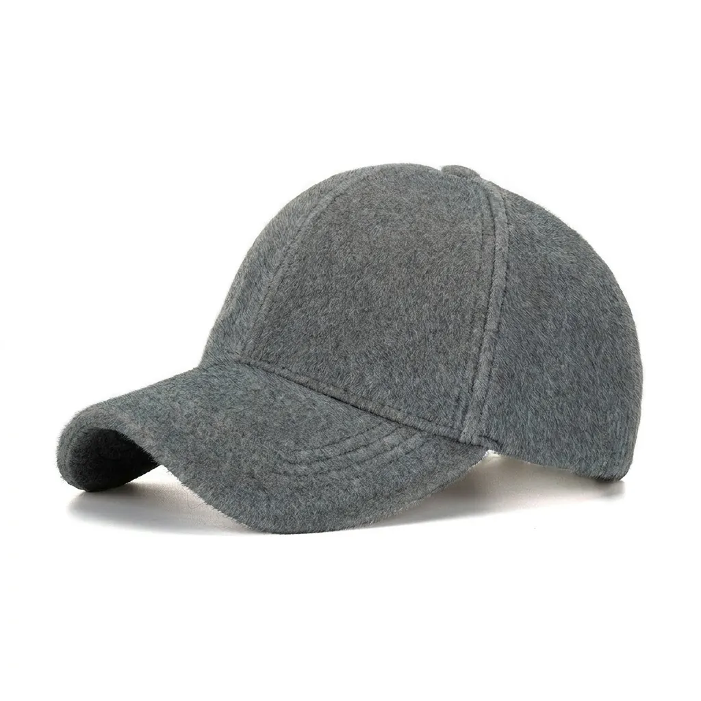 Women Faux Mink Fur Baseball Cap Thickened Warm Winter Hat Adjustable Solid Color Outdoor Fashion Casual Duckbill Cap