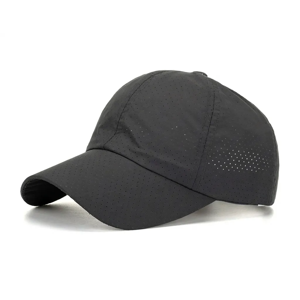 Polyester Quick Drying Breathable Baseball Cap For Men Women Adjustable Solid Color Sport Outdoor Sun Protection Hat