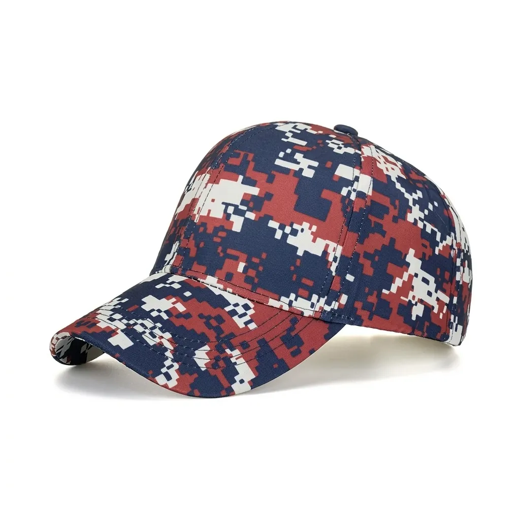 Unisex Digital Camouflage Baseball Cap Sun Protection Adjustable Outdoor Fashion Sport Snapback Hat For Men Polyester