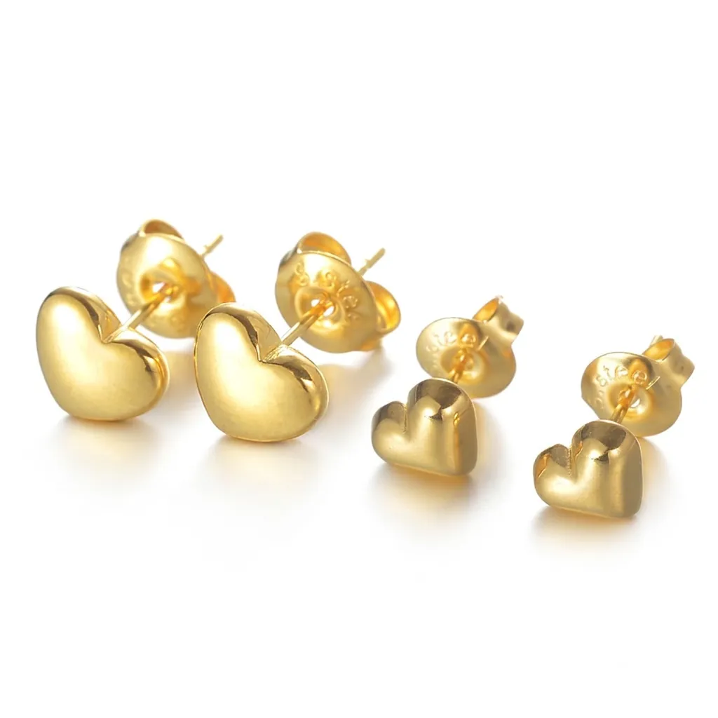Minimalist Stainless Steel Heart Stud Earrings For Women Tiny Gold Geometric Love Earrings Fashion Commute Jewelry Accessary