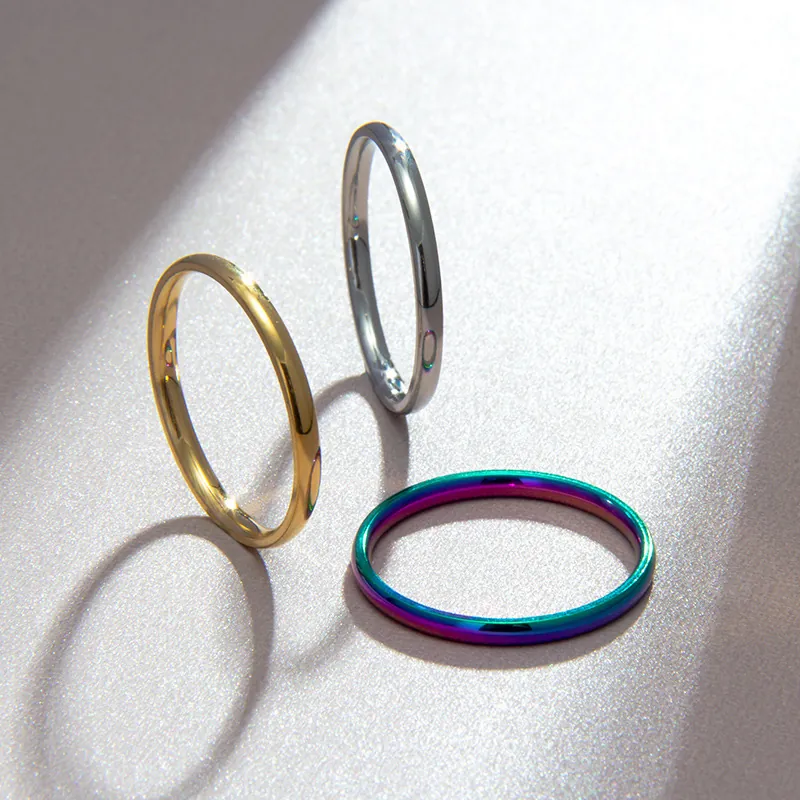 Anello In Acciaio Inossidabile Minimalista Fascia Impilabile Lucida Gioielli Unisex Per Uomini E Donne