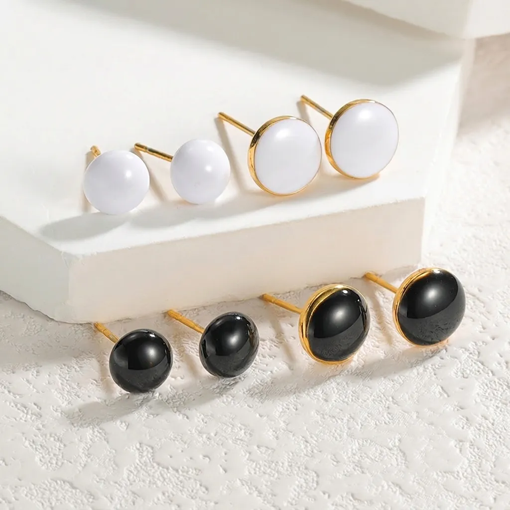 Edelstahl Ohrstecker Vergoldet Tropföl Minimalistisch Geometrisch Herz Rund Quadrat Damen Schmuck Für Den Alltag