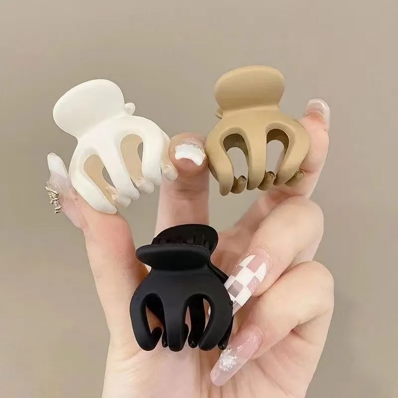 Matte Hair Claw Clips Small Acrylic Frosted Hairpin High Ponytail Holder Elegant Daily Headwear For Women