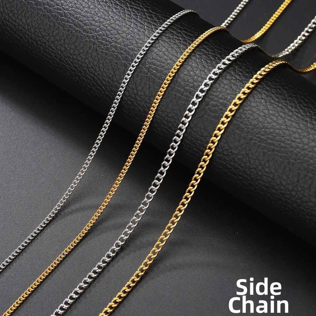 Collar De Cadena De Eslabones Minimalista De Acero Inoxidable Para Hombre Mujer Bañado En Oro De 18K Joyería De Moda