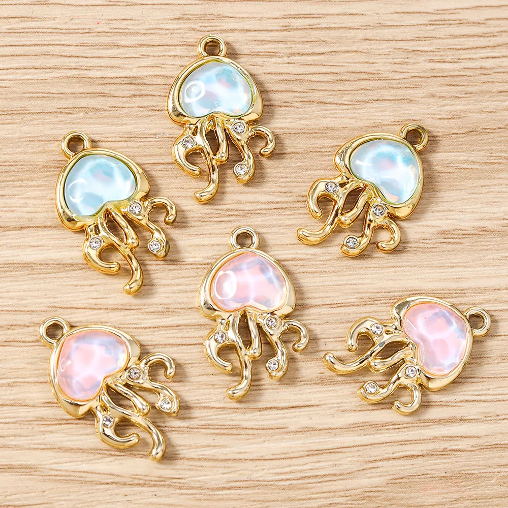 Pendentifs en Alliage de Zinc Forme de Méduse Avec Strass Tête en Résine Artificielle Pour DIY Création Bijoux Accessoires