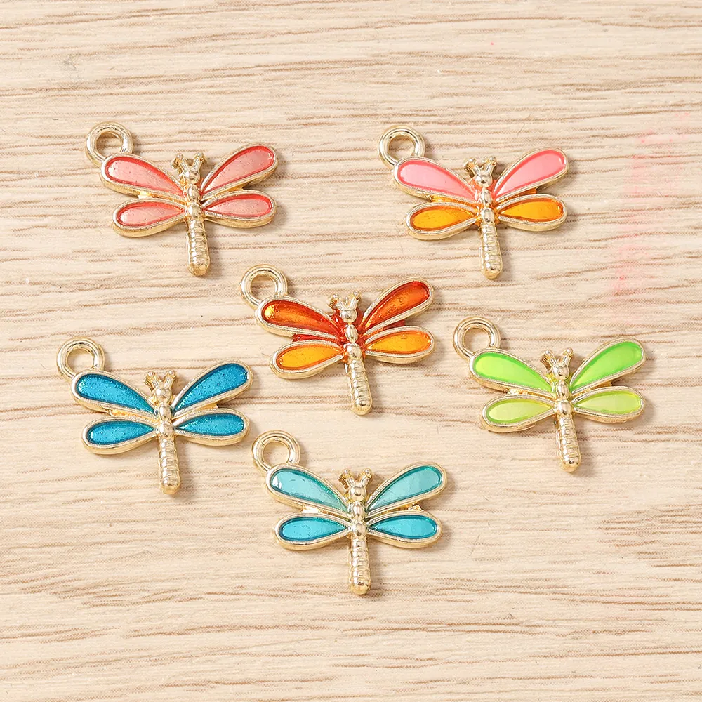 DIY Accessoires Bijoux Alliage de Zinc Émail Libellule Pendentifs pour Collier Boucle Oreille Bracelet Fabrication Charms