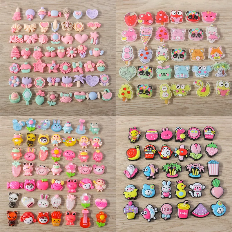 Cartoon Simulation Essen Tier Obst Gemischte Harz Charms Für DIY Handyhülle Haarspange Schmuck Dekoration Bastelzubehör