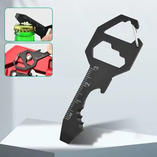 Stainless Steel Multi Tool Card Portable Keychain Bottle Opener Hex Wrench Pocket Survival Tool For Outdoor Daily Use