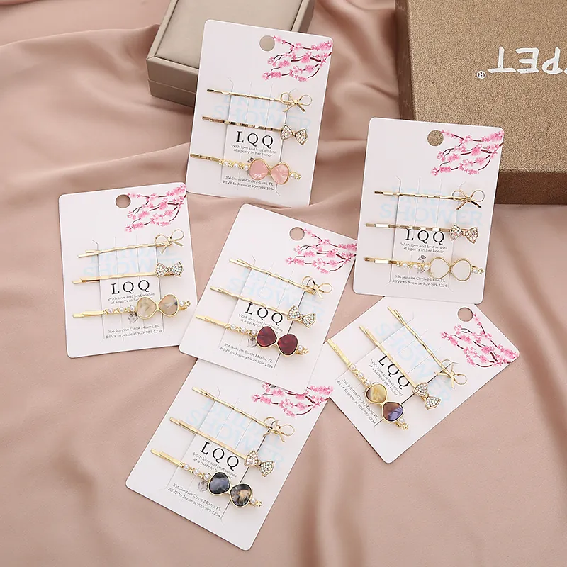 Elegante Legierung Schleife Strass Kunstperle Haarklammer Set Koreanischer Stil Süße Haarnadel Für Damen Mädchen Styling Zubehör