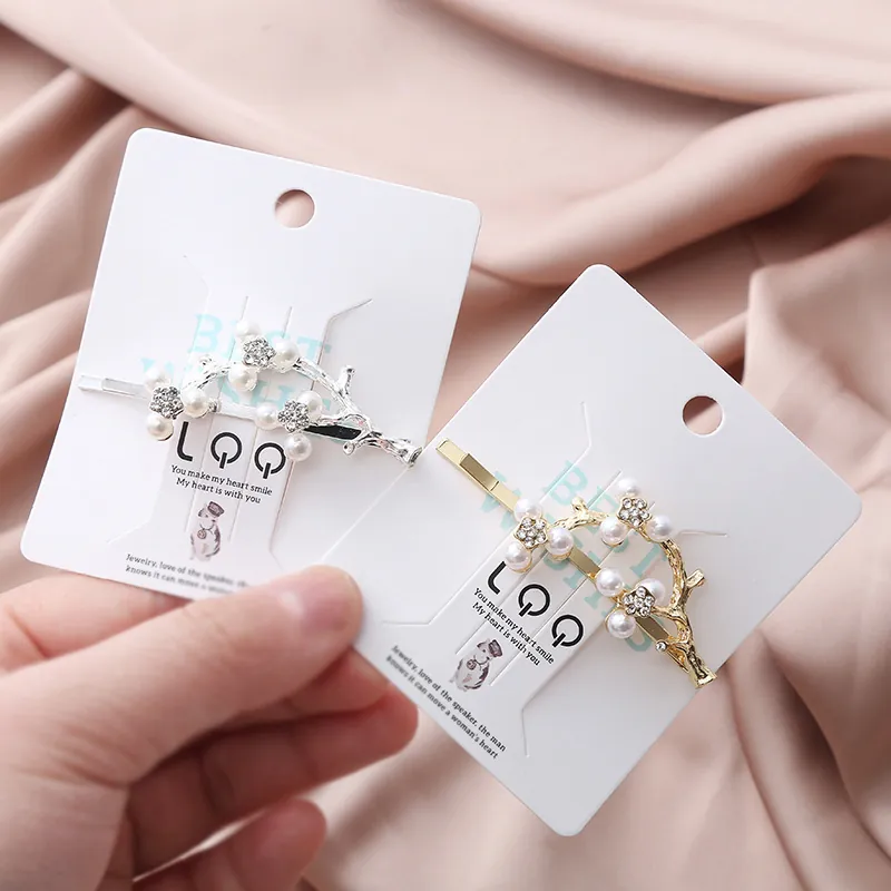 Korean Style Tree Branch Hair Clip Alloy Artificial Pearl Rhinestone Side Clip Elegant Hair Accessories For Women Wedding Party Decor