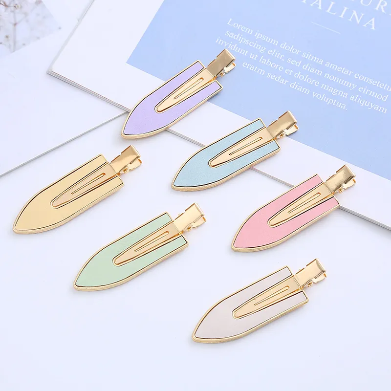 Zinc Alloy Faux Leather Duckbill Hair Clips For Women Minimalist Streamlined Shape Makeup Fringe Styling Hair Accessory