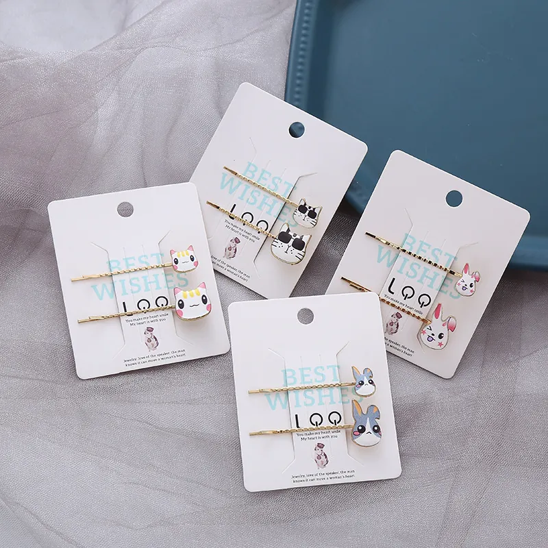 Süße Cartoon Tier Hase Katze Legierung Bobby Pin Süß Keine Spur Haarklammer Seitenclip Für Damen Mädchen Haarschmuck