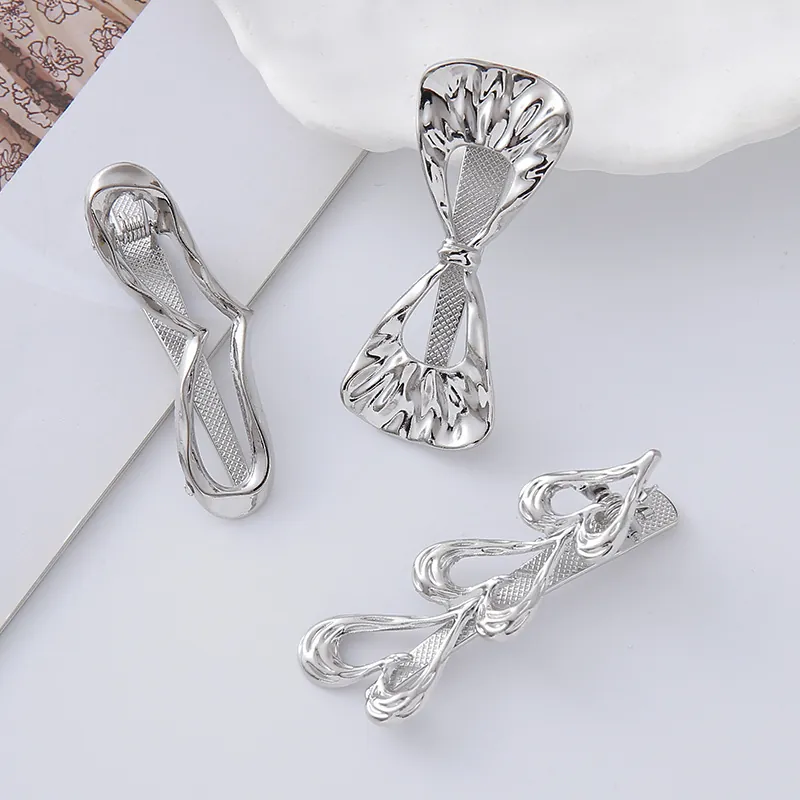 Fermaglio per Capelli in Metallo Minimalista per Donna Onde Irregolari Cuore Fiocco in Lega di Zinco Accessori per Capelli Eleganti