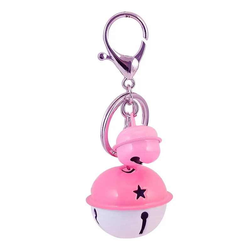 Portachiavi a Doppia Campana Bicolore con Stella Traforata Ciondolo in Metallo per Borse Chiavi Auto Donna Accessori Campanellino