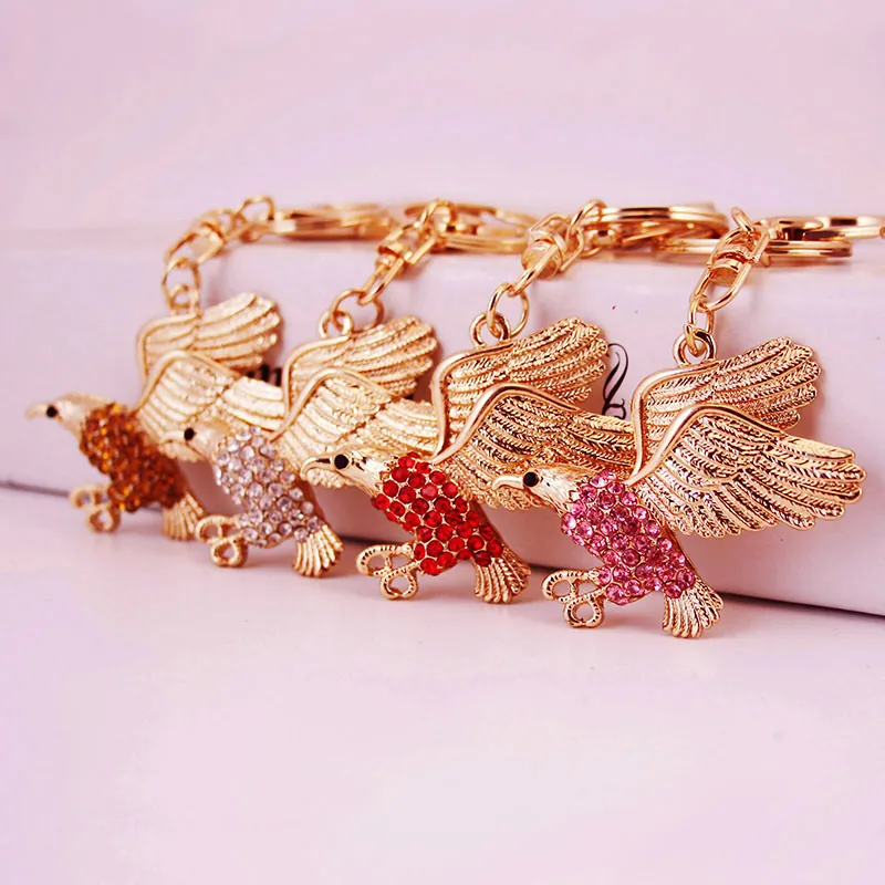 Kreativer Adler Zinklegierung Strass Schlüsselanhänger Für Autoschlüssel Tasche Anhänger Mode Accessoires Damen Herren Geschenk