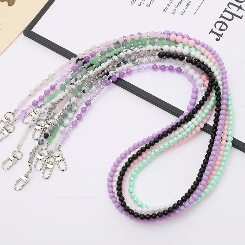 Fashion Multicolor Acrylic Beaded Crossbody Chain For Bag Charm Phone Lanyard Accessory With Alloy Lobster Clasps Women Jewelry