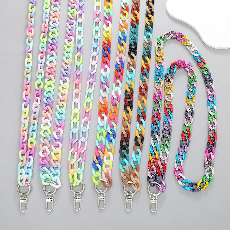 Colorful Acrylic Phone Chain Anti-Drop Crossbody Shoulder Strap With Zinc Alloy Lobster Clasp For Phone Case Accessories Women