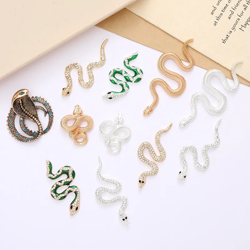 DIY Slang Sieraden Maken Accessoires Zinklegering Metalen Slang Charm Voor Telefoonhoes Decoratie Strass Emaille Slang Hanger