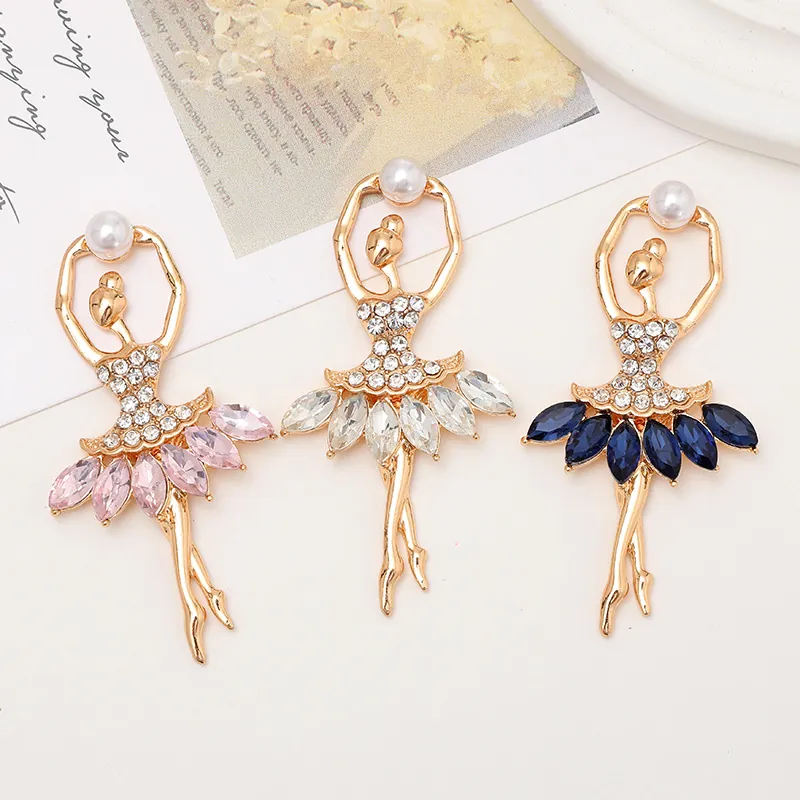 Broche Danseuse De Ballet Élégante Avec Strass Et Künstliche Perle Décoration De Chaussures DIY Accessoire De Bijoux De Mode