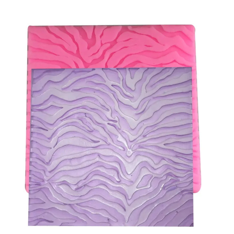 Zebra Print Silicone Mold For DIY Cookie Cake Fondant Decoration Plaster Embossing Texture Pad Pink Baking Tools Accessory