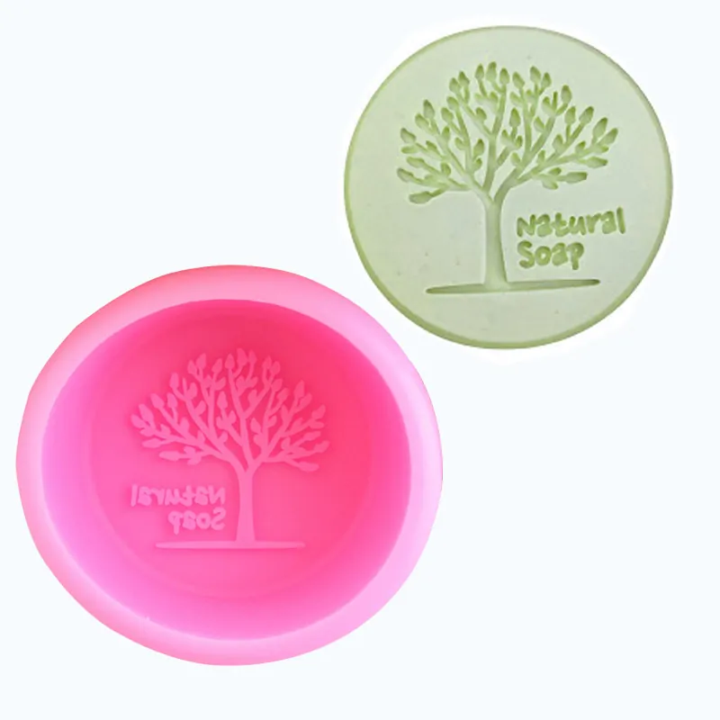 Moule en Silicone pour Savon en Forme d'Arbre Motif Relief Naturel Artisanal Gâteau Fondant Chocolat Outil de Cuisson DIY