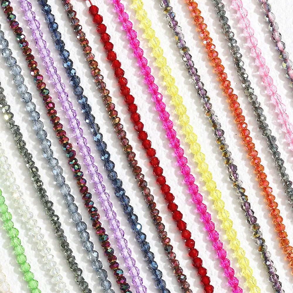 2mm Facettierte Glasperlen Winzige Runde Zwischenperlen Für DIY Schmuckherstellung Halsketten Armbänder Strang Facettierte Spinellperlen