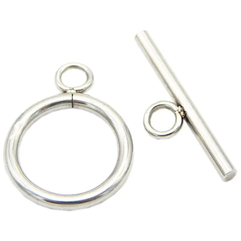 Fermoir OT en Acier Inoxydable Poli Anneau Rond et Connecteur Barre en T pour Accessoires de Fabrication de Bijoux DIY