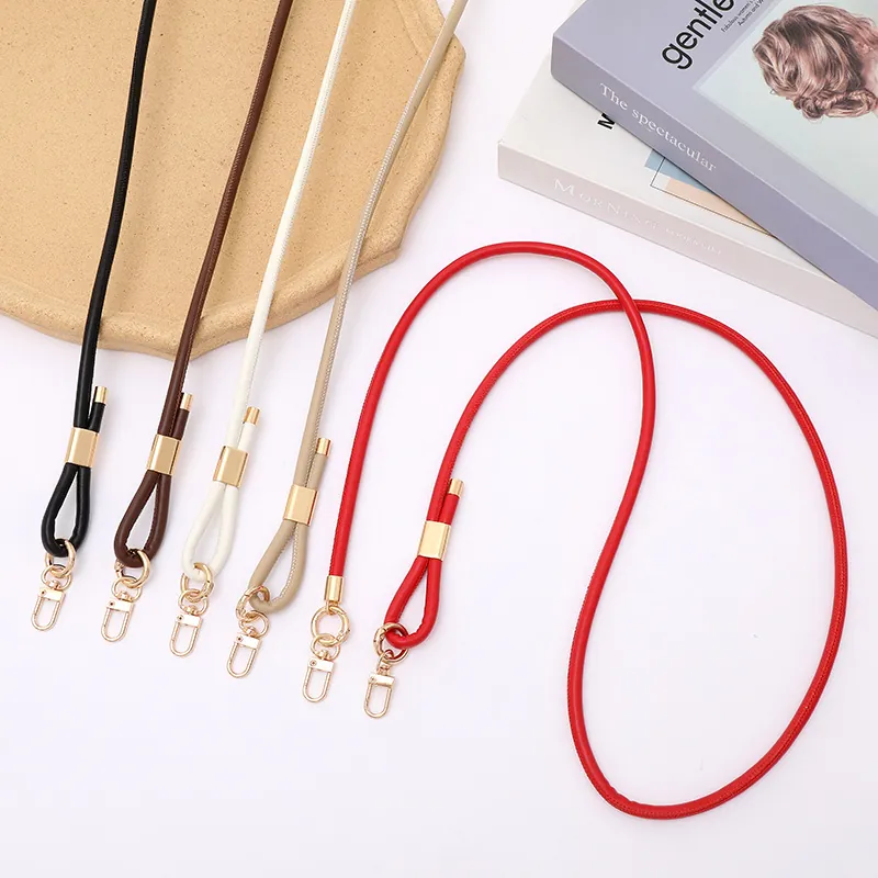 Cordon de Téléphone Réglable en Cuir PU Remplacement de la Sangle de Sac à Bandoulière Avec Boucle en Métal Doré Décoration Anti-perte Mode Femme